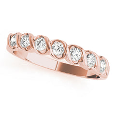 Single Row S Half Eternity Ring in Gold & Platinum
