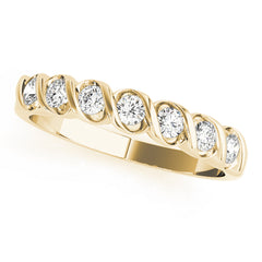 Single Row S Half Eternity Ring in Gold & Platinum