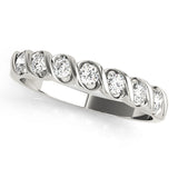 Single Row S Half Eternity Ring in Gold & Platinum