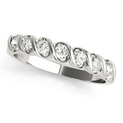 Single Row S Half Eternity Ring in Gold & Platinum