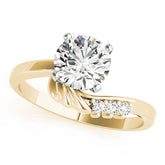 Noble Bypass Round Diamond Engagement Ring — 9K/18K Gold & Platinum