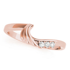 Curved Bands Half Eternity Ring in Gold & Platinum