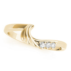Curved Bands Half Eternity Ring in Gold & Platinum