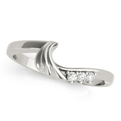 Curved Bands Half Eternity Ring in Gold & Platinum