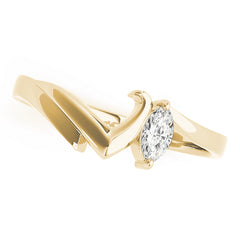 Curved Bands Half Eternity Ring in Gold & Platinum