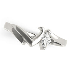Curved Bands Half Eternity Ring in Gold & Platinum