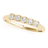 Single Row Prong Set Half Eternity Ring in Gold & Platinum