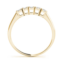 Single Row Prong Set Half Eternity Ring in Gold & Platinum