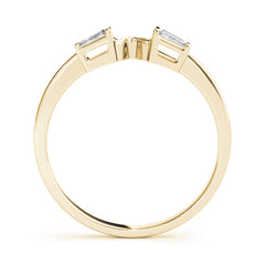 Fancy Baguette Half Eternity Ring in Gold & Platinum