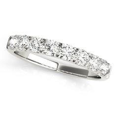 Split Prong Half Eternity Ring in Gold & Platinum