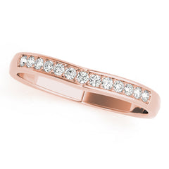 Curved Bands Half Eternity Ring in Gold & Platinum