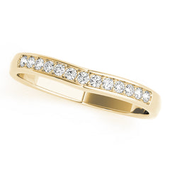 Curved Bands Half Eternity Ring in Gold & Platinum