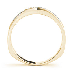 Curved Bands Half Eternity Ring in Gold & Platinum