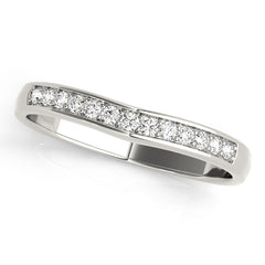 Curved Bands Half Eternity Ring in Gold & Platinum