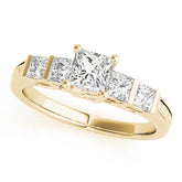 Exquisite Fancy Shape Baguette Princess Diamond Engagement Ring — 9K/18K Gold & Platinum