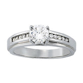 Couture Channel-Set Round Diamond Engagement Ring — 9K/18K Gold & Platinum