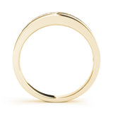 Single Row Channel Set Half Eternity Ring in Gold & Platinum