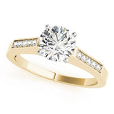 Regal Channel-Set Round Diamond Engagement Ring — 9K/18K Gold & Platinum