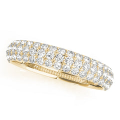 Multirow Pavã© Half Eternity Ring in Gold & Platinum