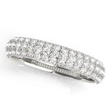 Multirow Pavã© Half Eternity Ring in Gold & Platinum