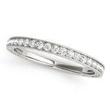 Channel Set Milgrain Half Eternity Ring in Gold & Platinum