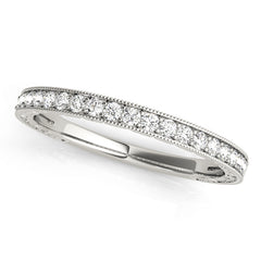 Channel Set Milgrain Half Eternity Ring in Gold & Platinum