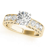 Brilliant Channel-Set Round Diamond Engagement Ring — 9K/18K Gold & Platinum