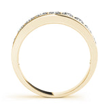 Shared Prong Channel Set Half Eternity Ring in Gold & Platinum