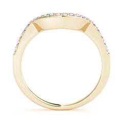 Prong Set Curved Half Eternity Ring in Gold & Platinum