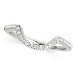 Prong Set Curved Half Eternity Ring in Gold & Platinum