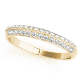 Double Row Pavã© Half Eternity Ring in Gold & Platinum
