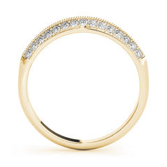 Double Row Pavã© Half Eternity Ring in Gold & Platinum