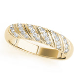 Pave Half Eternity Ring in Gold & Platinum