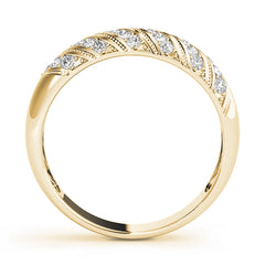 Pave Half Eternity Ring in Gold & Platinum