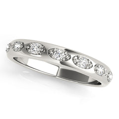 Pave Half Eternity Ring in Gold & Platinum