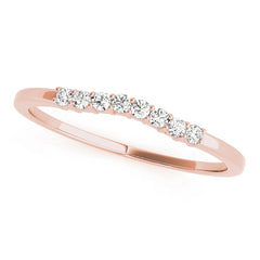 Prong Set Curved Half Eternity Ring in Gold & Platinum