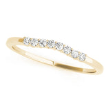 Prong Set Curved Half Eternity Ring in Gold & Platinum