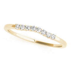 Prong Set Curved Half Eternity Ring in Gold & Platinum