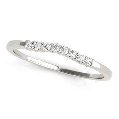 Prong Set Curved Half Eternity Ring in Gold & Platinum