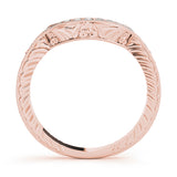 Antique Milgrain Curved Half Eternity Ring in Gold & Platinum