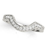 Antique Milgrain Curved Half Eternity Ring in Gold & Platinum
