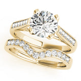 Enchanted Channel-Set Round Diamond Engagement Ring — 9K/18K Gold & Platinum