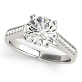 Enchanted Channel-Set Round Diamond Engagement Ring — 9K/18K Gold & Platinum