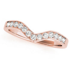 Curved Bands Half Eternity Ring in Gold & Platinum