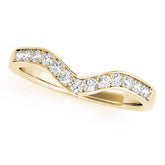 Curved Bands Half Eternity Ring in Gold & Platinum