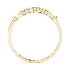Fancy Baguette Half Eternity Ring in Gold & Platinum