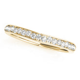 Curved Bands Half Eternity Ring in Gold & Platinum