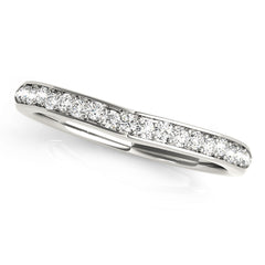 Curved Bands Half Eternity Ring in Gold & Platinum
