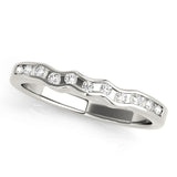 Curved Bands Half Eternity Ring in Gold & Platinum