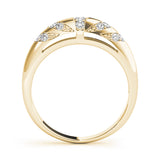 Contemporary Pavã© Half Eternity Ring in Gold & Platinum